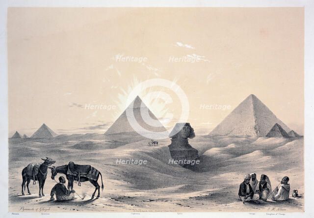 'Pyramids of Giza', 1843. Artist: Augustus Butler