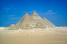 Pyramids of Khufu, Khafre and Mycerinus, Giza, Egypt, c26th century BC