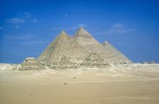 Pyramids of Khufu, Khafre and Mycerinus, Giza, Egypt, c26th century BC
