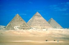 Pyramids of Khafre and Mycerinus, Giza, Egypt, 4th Dynasty, c26th century BC