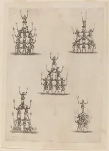 Pyramids of Jugglers, 1652. Creator: Stefano della Bella