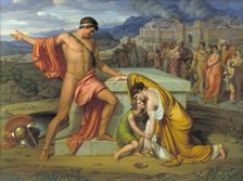 Pyrrhus and Andromache before Hector's Tomb, 1807-1811. Creator: Johan Ludvig Gebhard Lund
