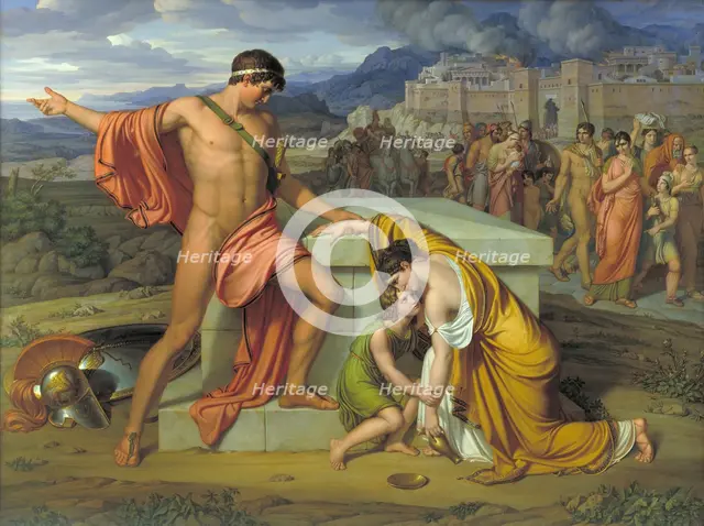 Pyrrhus and Andromache before Hector's Tomb, 1807-1811. Creator: Johan Ludvig Gebhard Lund.