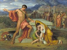 Pyrrhus and Andromache before Hector's Tomb, 1807-1811. Creator: Johan Ludvig Gebhard Lund