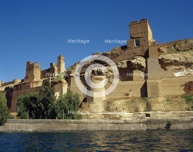 Qal'at Ja'bar castle on the left bank of Lake Assad, near Ar-Raqqah, Syria, 2001.  Creator: LTL.