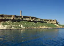 Qal'at Ja'bar castle on the left bank of Lake Assad, near Ar-Raqqah, Syria, 2001. Creator: LTL