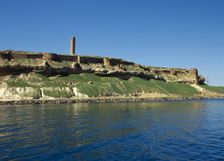 Qal'at Ja'bar castle on the left bank of Lake Assad, near Ar-Raqqah, Syria, 2001. Creator: LTL
