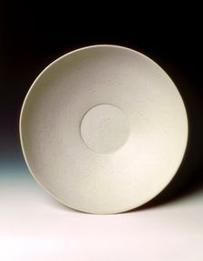 Qingbai bowl with incised floral design, Northern Song dynasty, China, early 12th century. Creator: Unknown