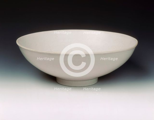 Qingbai bowl with incised floral design, Northern Song dynasty, China, early 12th century. Creator: Unknown.