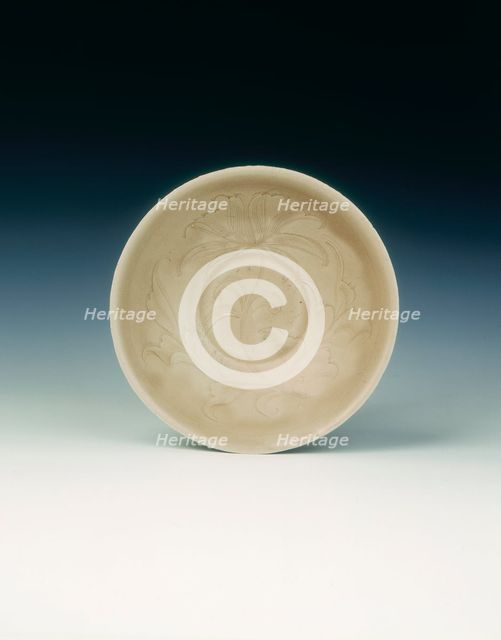 Qingbai bowl with lily spray, Song dynasty, China, late 11th-early 12th century. Artist: Unknown