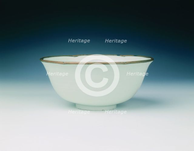 Qingbai bowl with pomegranate design, Yuan dynasty, China, early 14th century. Creator: Unknown.