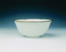 Qingbai bowl with pomegranate design, Yuan dynasty, China, early 14th century. Creator: Unknown