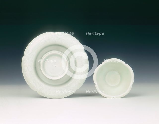 Qingbai cup and stand, China, c960-c1127. Creator: Unknown.
