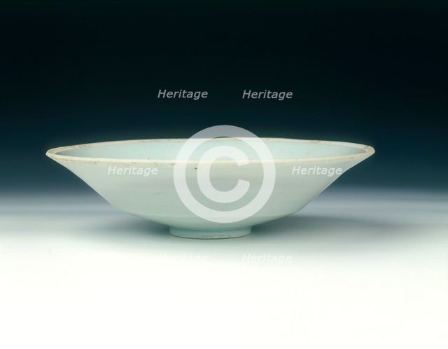 Qingbai dish with moulded lotus design, Song dynasty, China, 12th century. Artist: Unknown