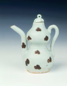 Qingbai double gourd spotted ewer, Yuan dynasty, China, 1279-1368. Creator: Unknown