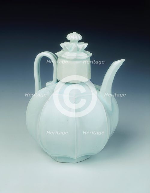 Qingbai eight-panelled globular ewer, Northern Song dynasty, China, 11th century. Artist: Unknown