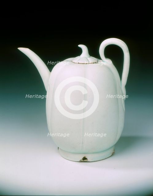 Qingbai melon-shaped ewer, Northern Song dynasty, China, c1100. Creator: Unknown.