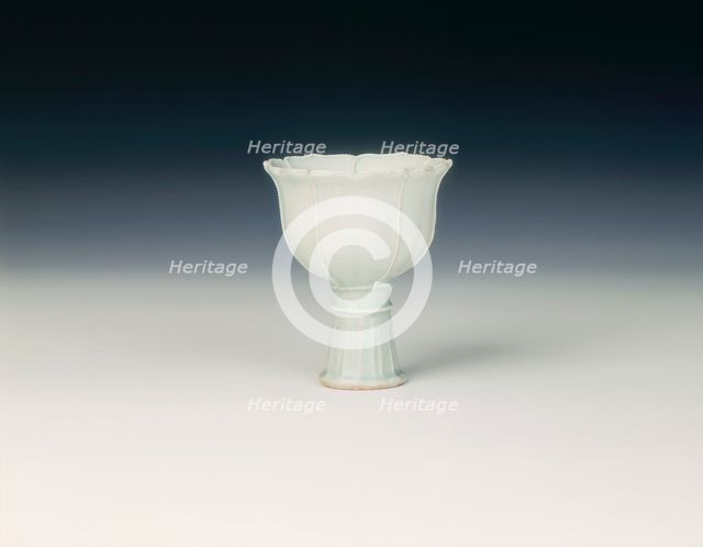 Qingbai stemcup, Yuan dynasty, China, early 14th century. Creator: Unknown.