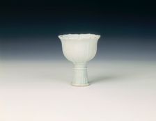 Qingbai stemcup, Yuan dynasty, China, early 14th century. Creator: Unknown