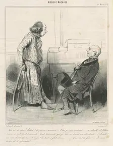 Qu'as-tu donc, Robert? ..., 19th century. Creator: Honore Daumier