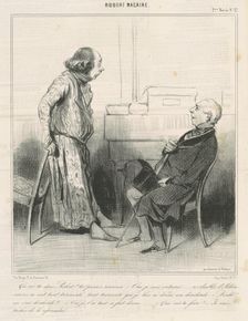 Qu'as-tu donc, Robert? ..., 19th century. Creator: Honore Daumier