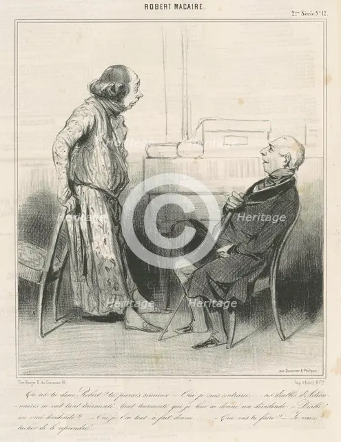 Qu'as-tu donc, Robert? ..., 19th century. Creator: Honore Daumier.