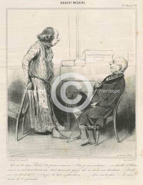Qu'as-tu donc, Robert? ..., 19th century. Creator: Honore Daumier.