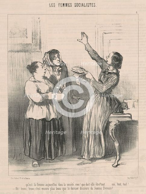 Qu'est la femme aujourd'hui dans la société ..., 19th century. Creator: Honore Daumier.