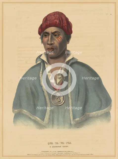 Qua-Ta-Wa-Pea, A Shawnoe Chief, 1838. Creator: Albert Newsam.