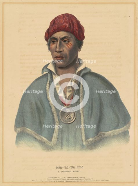 Qua-Ta-Wa-Pea, A Shawnoe Chief, 1838. Creator: Albert Newsam.