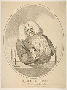 Quack Doctor, G. W. Stevens in His Lecture on Heads, October 10, 1793. Creator: Attributed to Isaac Cruikshank (British, Edinburgh, Scotland 1764-1811 London)