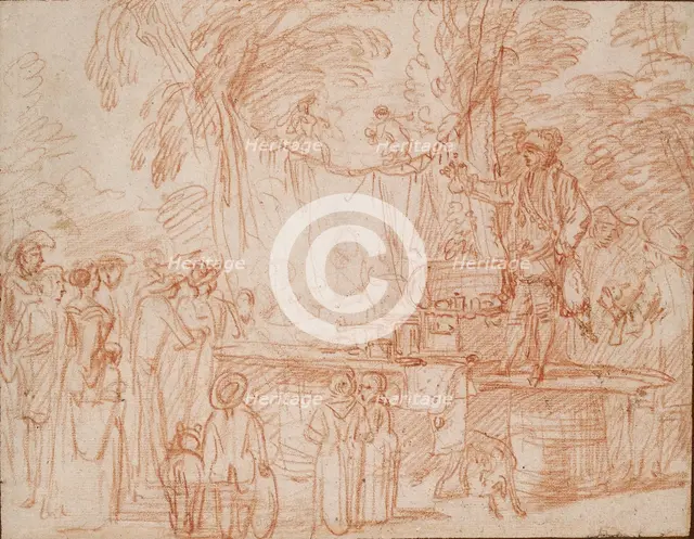 Quack Doctor selling his Wares in the open Air, c1700-1720. Artist: Jean-Antoine Watteau.