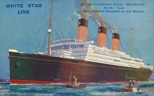 Quadruple-Screw R.M.S Majestic of the White Star Line c1920s