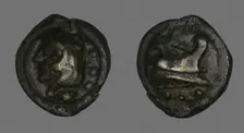 Quadrans (Coin) Depicting the Hero Hercules, 225-217 BCE. Creator: Unknown