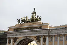 Quadriga on the General Staff Building, Palace Square, St Petersburg, Russia, 2011. Creator: Sheldon Marshall