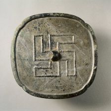 Quadrilobed Mirror with Wan Symbol, 8th-9th century. Creator: Unknown