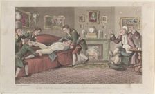 Quae Genus Turned out of a House Which He Mistakes for His Own, from "The Hist..., February 1, 1822. Creator: Thomas Rowlandson