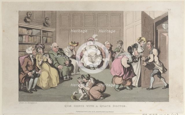 Quae Genus with a Quack Doctor, from "The History of Johnny Quae Genus, The Lit..., October 1, 1821. Creator: Thomas Rowlandson.