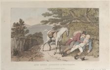 Quae Genus Assisting a Traveler, from "The History of Johnny Quae Genus, The Litt..., March 1, 1822. Creator: Thomas Rowlandson