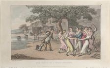 Quae Genus at a Sheep-shearing, from "The History of Johnny Quae Genus, The Li..., February 1, 1822. Creator: Thomas Rowlandson