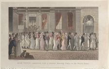 Quae Genus Committed, with a Riotous Dancing Party, to the Watch-House, from "..., November 1, 1821. Creator: Thomas Rowlandson