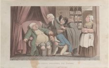 Quae Genus Discovers His Father, from "The History of Johnny Quae Genus, The Li..., January 1, 1822. Creator: Thomas Rowlandson