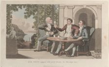 Quae Genus Engaged with Jovial Friends; Or-Who Sings Best?, from "The History o..., January 1, 1822. Creator: Thomas Rowlandson