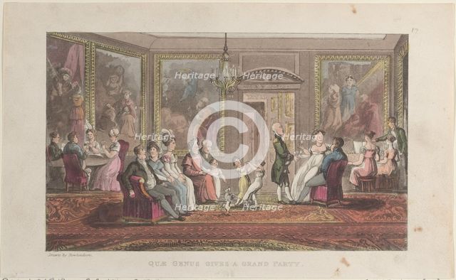 Quae Genus Gives a Grand Party, from "The History of Johnny Quae Genus, The Li..., February 1, 1822. Creator: Thomas Rowlandson.