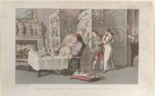 Quae Genus, in the Service of Sr. Jeffery Gourmand, from "The History of Johnny ..., August 1, 1821. Creator: Thomas Rowlandson