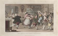 Quae Genus, in the Sports of the Kitchen, from "The History of Johnny Quae Genus..., August 1, 1821. Creator: Thomas Rowlandson