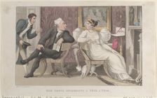 Quae Genus, Interrupts a Tête à Tête, from "The History of Johnny Quae Genus, T..., January 1, 1822. Creator: Thomas Rowlandson