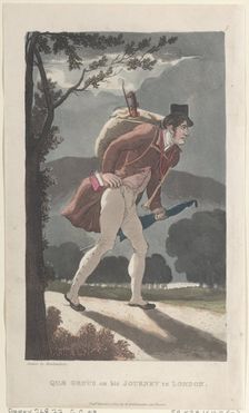 Quae Genus on His Journey to London, from "The History of Johnny Quae Genus, The ..., March 1, 1822. Creator: Thomas Rowlandson