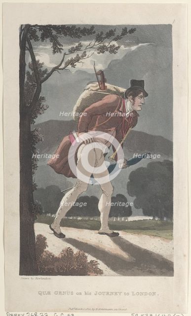 Quae Genus on His Journey to London, from "The History of Johnny Quae Genus, The ..., March 1, 1822. Creator: Thomas Rowlandson.