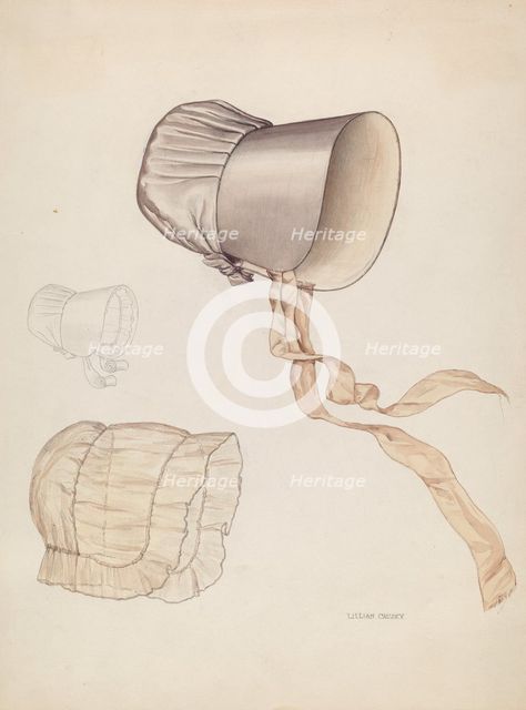 Quaker Bonnet, c. 1937. Creator: Lillian Causey.
